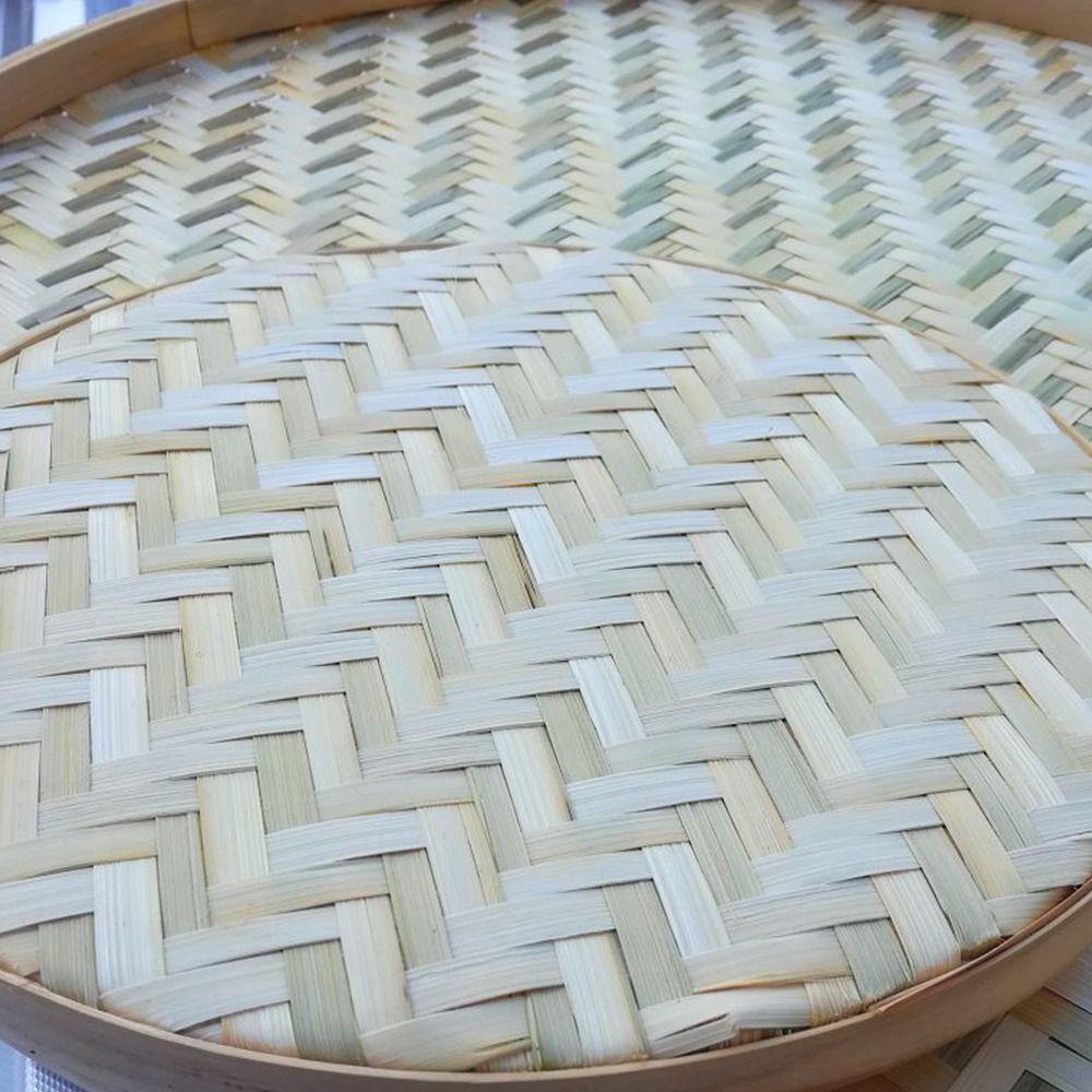 New Arrival Fruit Bread Basket Fruit Bread Basket Weaving Bamboo Sieve DIY Decorative Storage Trays Raft Round Dustpan
