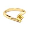 Citrin Moderner Twist Band Solitärring - 925 Sterlingsilber Vergoldet