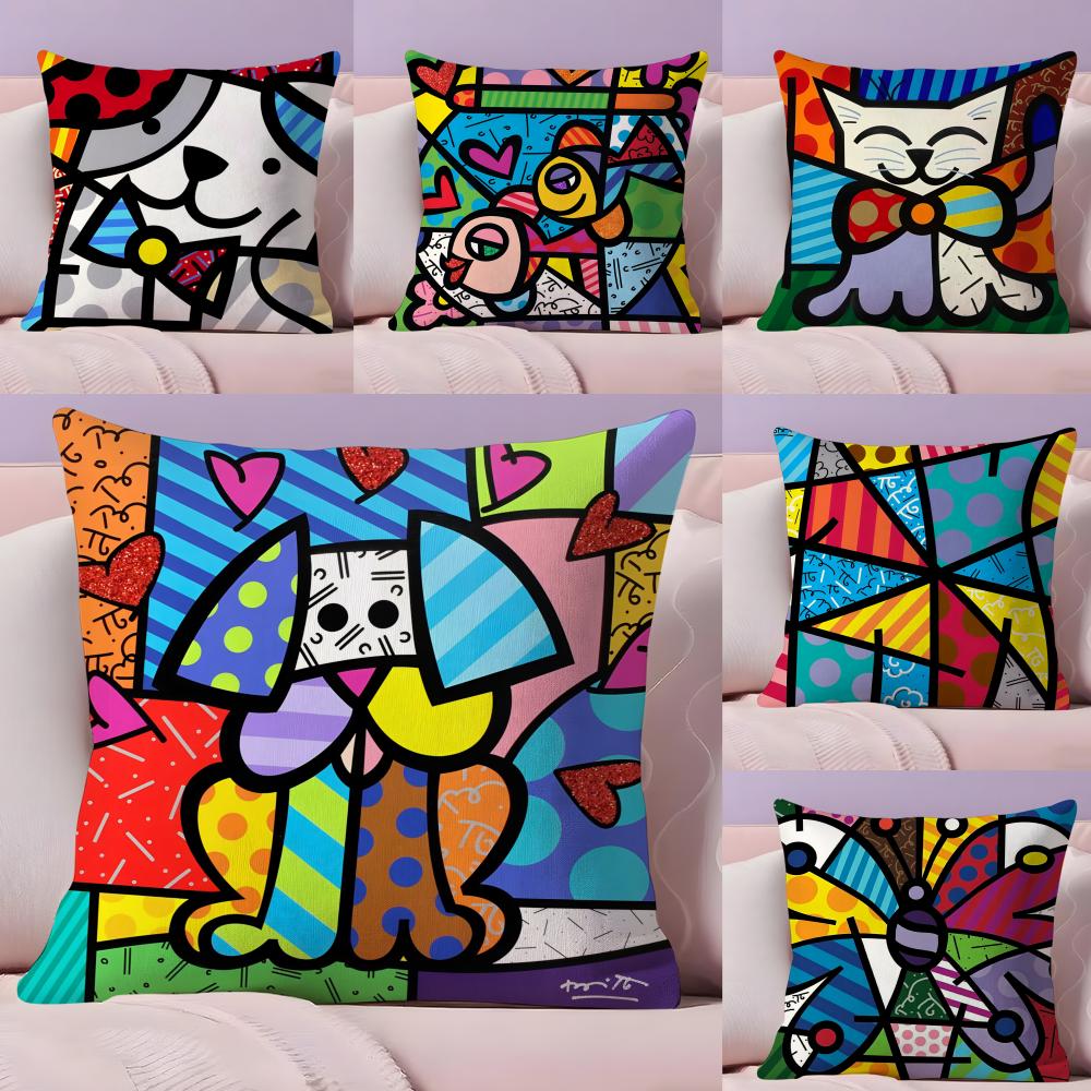 Cushion Cover Plush Fabric Soft DoubleSided Printed Sofa Warm Winter Home Gift Pillow Cover BBritto Art Design