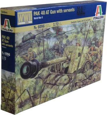 Platz Italeri WW2 Deutsche Kanone PAK40 Artillerie Kunststoffmodell IT6096 1/72 Panzerabwehr &