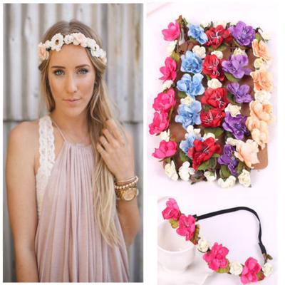 1Pcs Fashion Wedding Wreath Crown Flower Headdress Headband Hairband Handmade