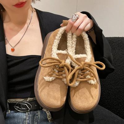 Damenschuhe Schneestiefel 2024 Neu Leicht Winter Plüsch, Verdickt Warm Wasserdicht und Rutschfest Dicksohlige Baumwollschuhe