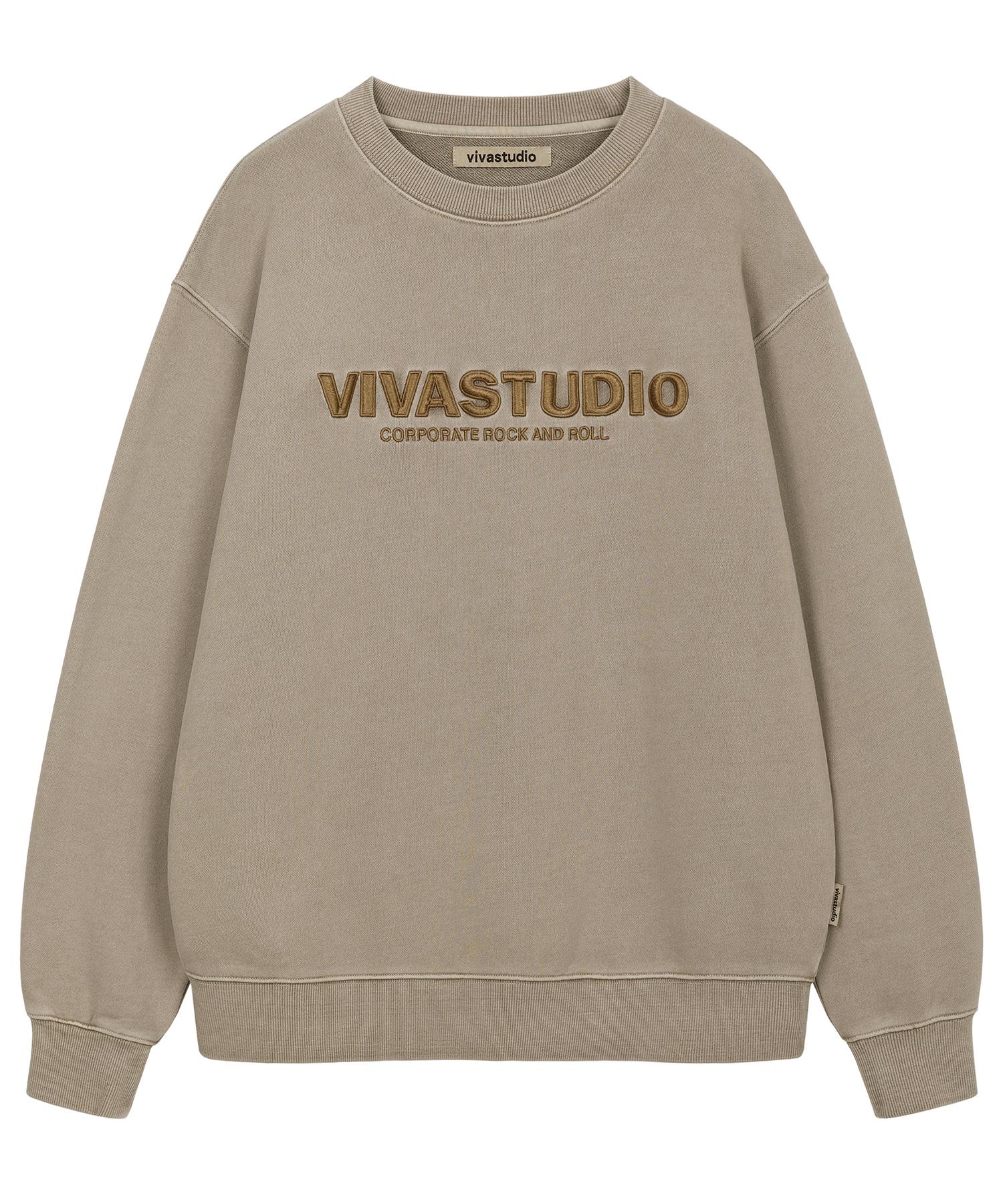 Viva Studio Вышивка на месте Свитшот с круглым вырезом [Коричневый] S