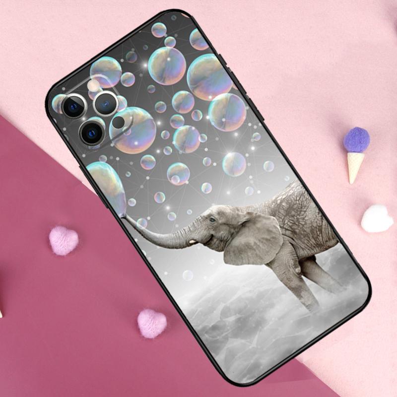 

Cute Elephant Cartoon Phone Case For iPhone 17 Pro Max 11 14 15 16 Pro Max Plus 13 12 Mini 16e 17 Air Back Cover iPhone 12