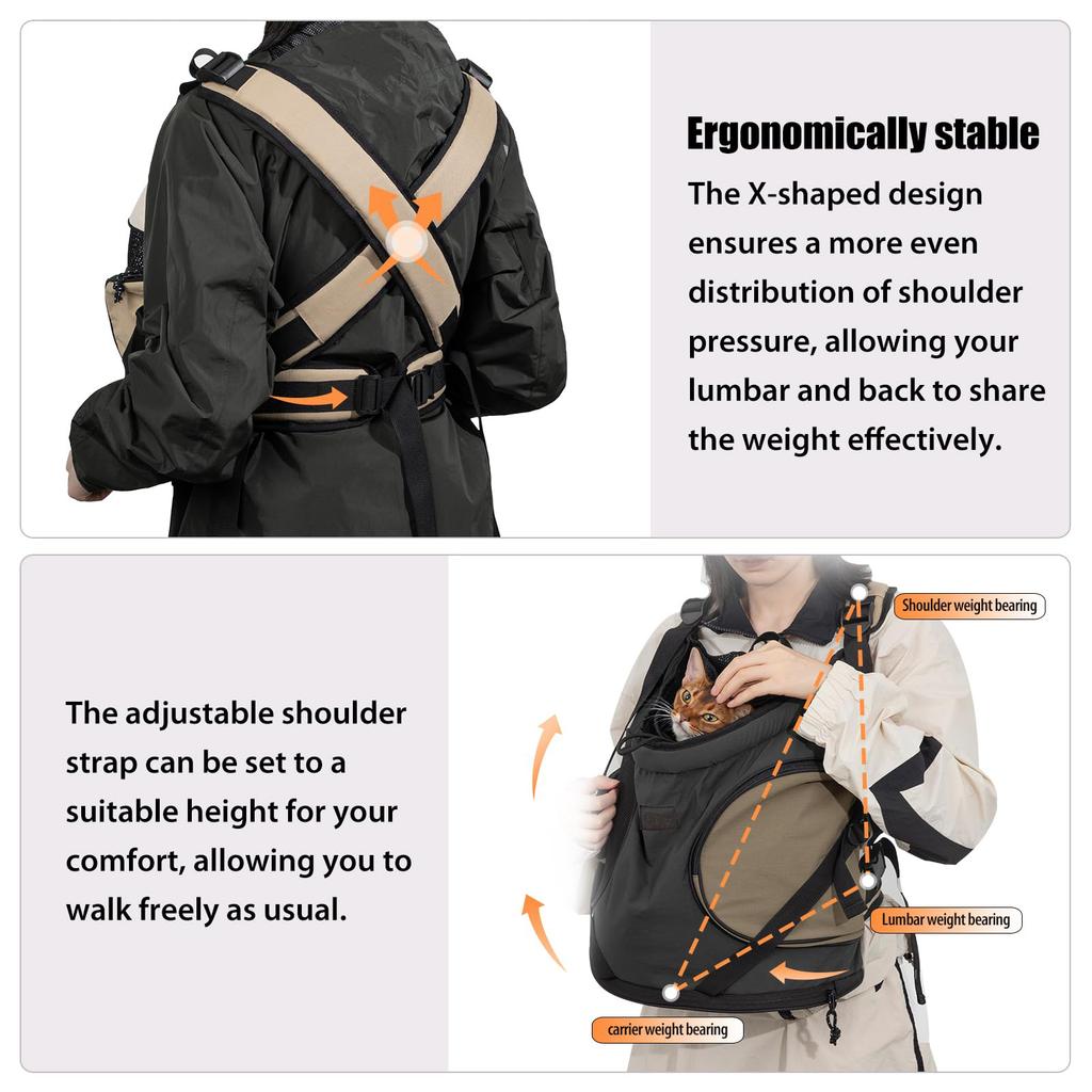 Breathable Adjustable Chest Carrier For Dogs Cats Secure Front-Facing Pet Backpack With Strap For Daily Adventures Outdoor Cats Backpack