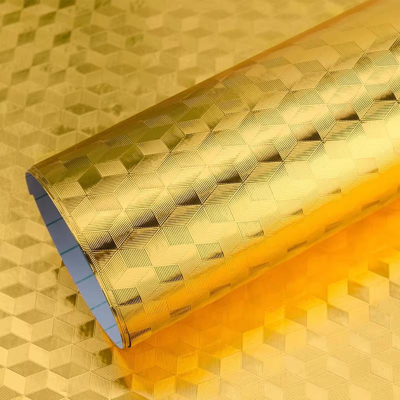 Kitchen  PVC Self-adhesive Oil Resistant Wallpaper Aluminum Foil Paper Drawer Moisture-Proof Thickened Waterproof
