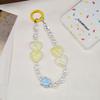 Creative Candy Color Heart Phone Chain Beaded Keychain Pendant for Bags and Earphone Cases