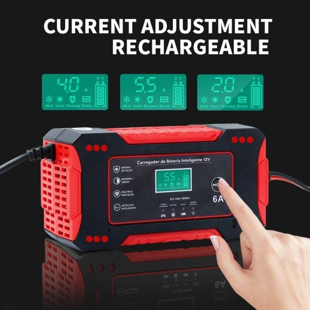 Intelligent Charging Motorcycle Battery Charger LCD Display Battery Repair Charger  Car Battery