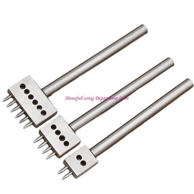 3 Peças Ferramenta de Ponta de Couro Ferramenta para Fazer Furos em Couro Conjunto de Costura e Cadarço de 2/4/6 Dentes Conjunto de Couro