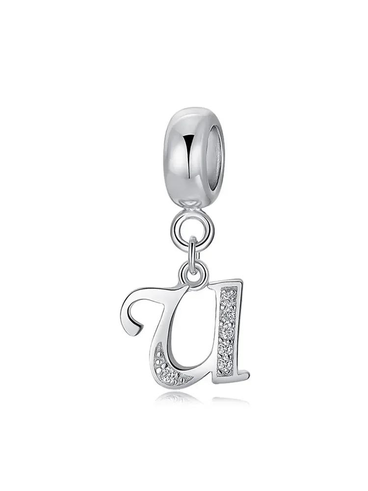 Copper Fashionable 26 Letters Of Charm Bead For Women Fit Bracelets Diy Making Anniversary Gift Fine Ladies Jewelry