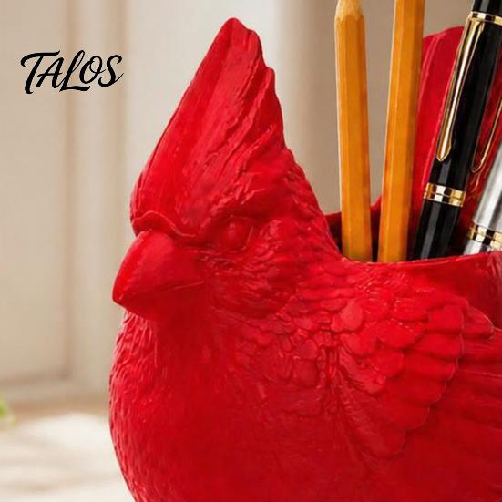 Carino Accessorio da Scrivania Uccellino Rosso Stampato in 3D Portapenne, Portapenne Animale Ecologico Portariviste, Organizer per Matite, Pennelli da Trucco,