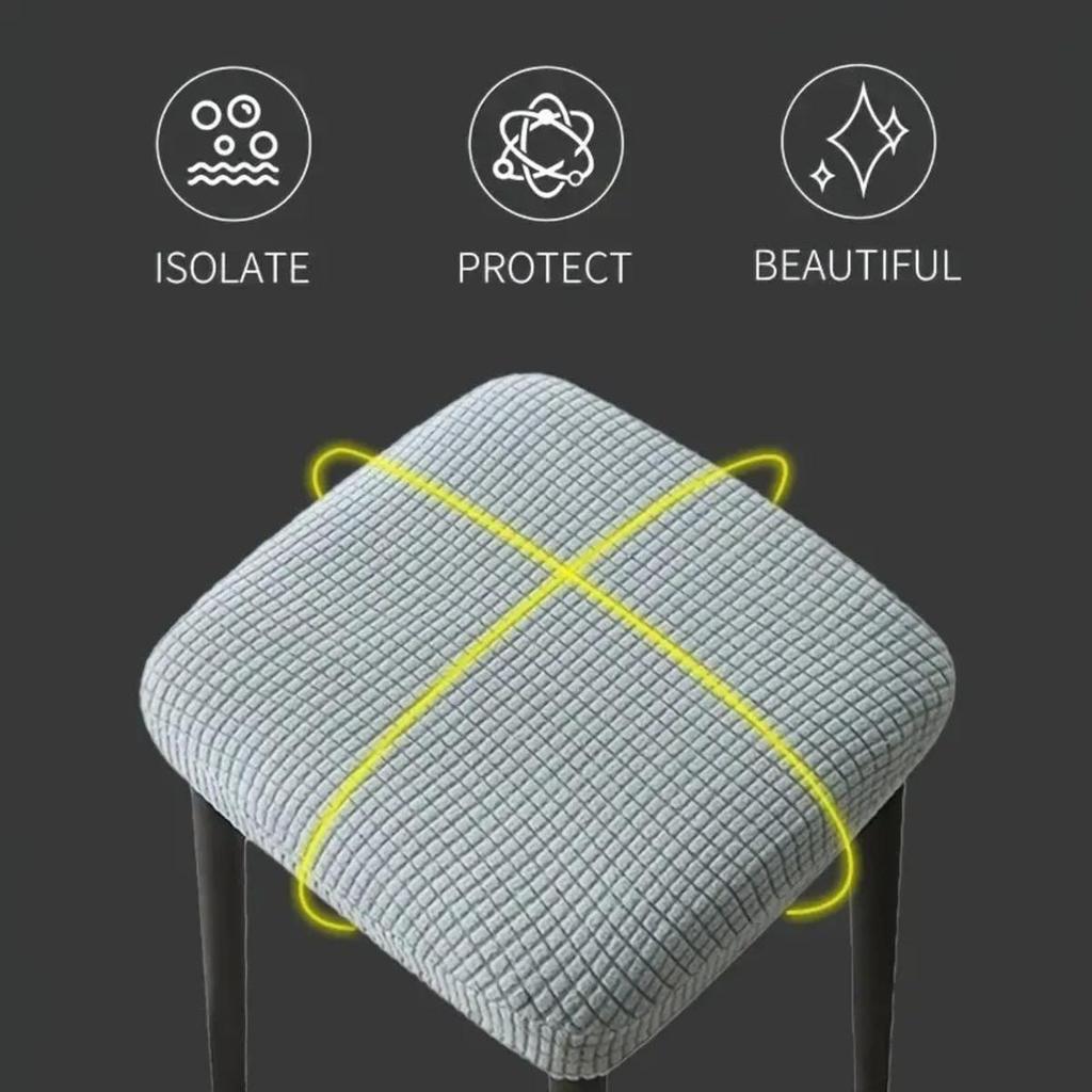 Small Square Stool Cover Elastic Removable Dustproof Household Chair Shroud Light Wear-resistant Durable Chair Cover