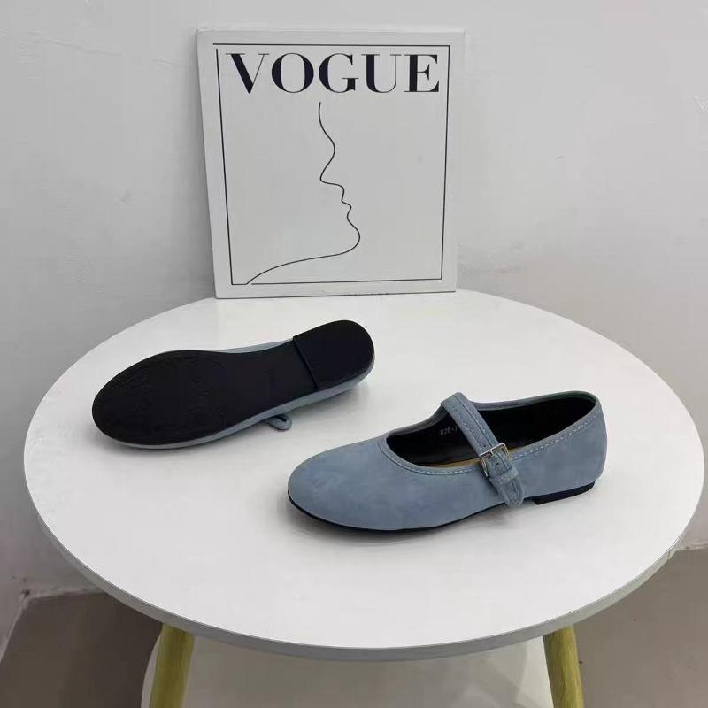 Retro one-word buckle Mary Jane shoes for women to wear new shallow ballet shoes