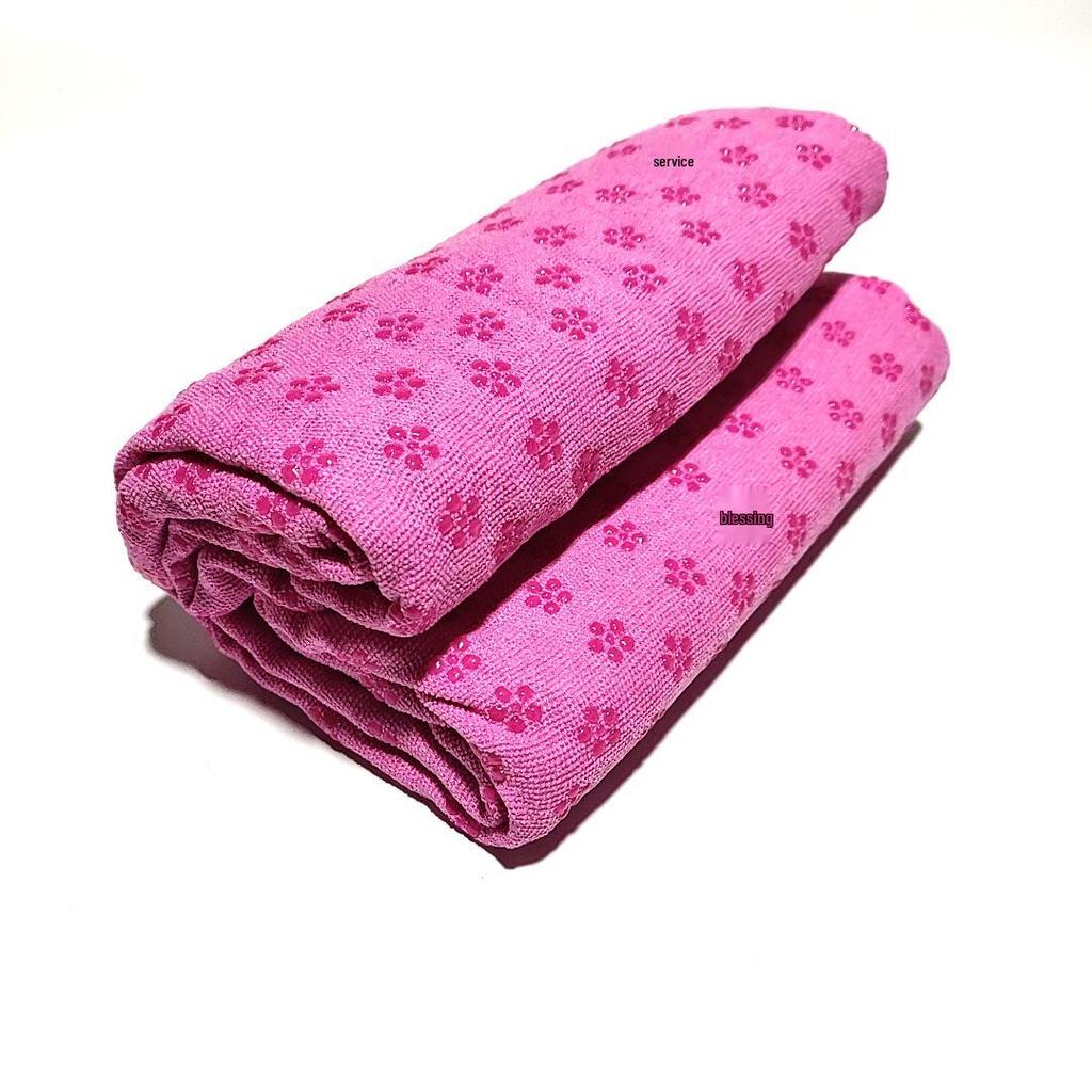 Plum Blossom Non-Slip Microfiber Yoga Towel - Sweat-Absorbent Fitness Cloth with Mesh Bag