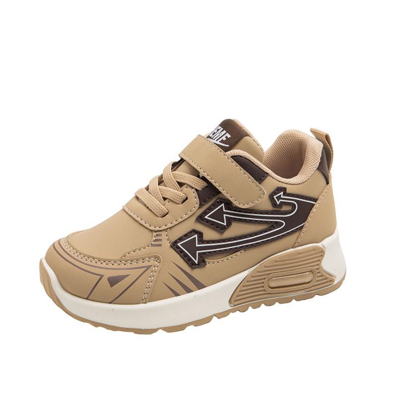 Boys and Girls Leather Sneakers 2025 Autumn New Soft Sole Lightweight Non-slip Fashion Medium and Older Children's Versatile Casual Shoes