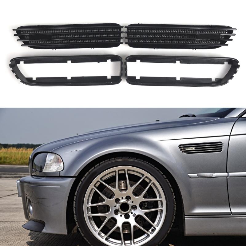 Impact Resistant Vehicle Exterior ABS Front Bumper Protector Side Grill Fenders Vent Guard Suitable for E46 51137895914