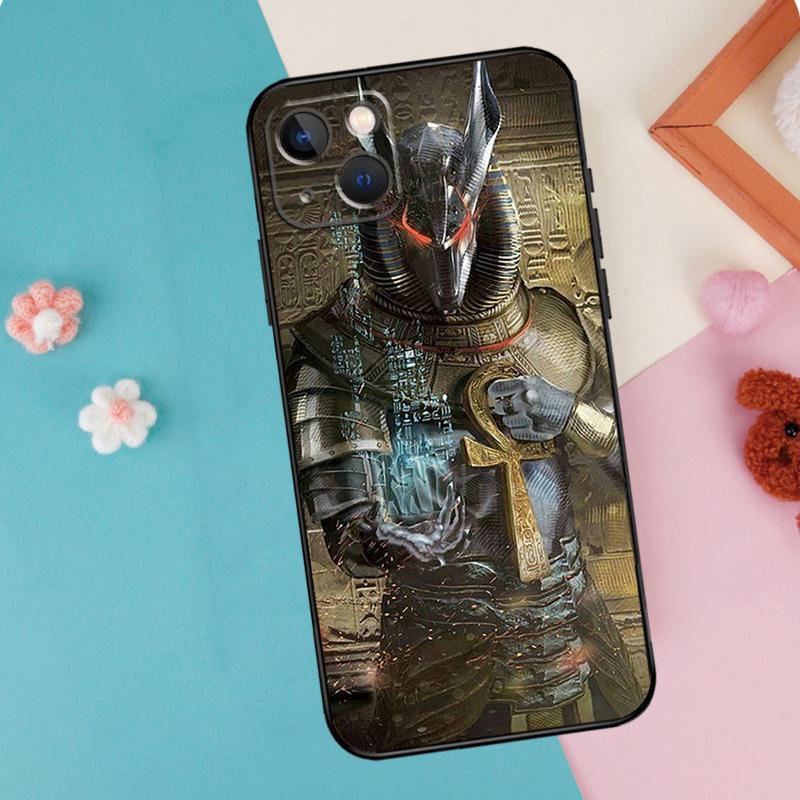 Egypt Nefertiti Anubis Ankh Phone Case For iPhone 16 15 14 13 11 12 Pro Max Plus Mini XR 16e Funda Silicone Back Cover