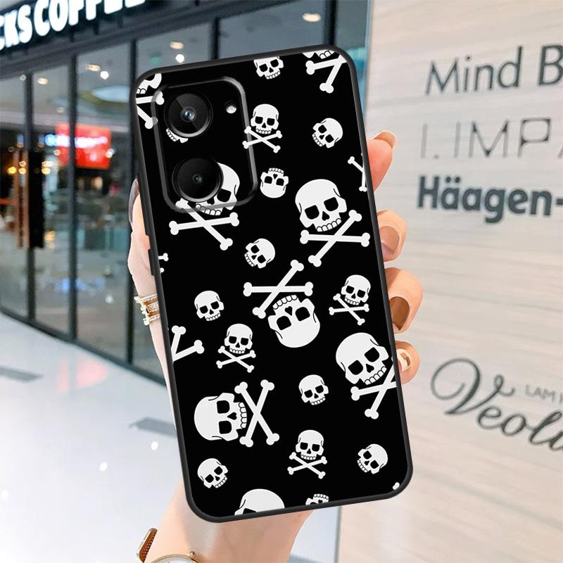 Skull Gothic Creepy Pastel Goth Case For Realme 14 13 10 11 12 Pro Plus GT7 Pro GT6 C55 C51 C53 C35 C33 C61 C65 C67 C71 C75