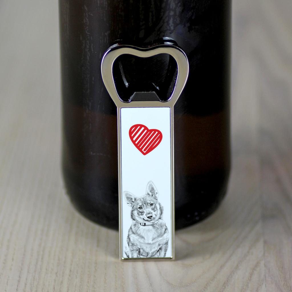 Swedish Vallhund, Swedish Cattle Dog, Swedish Shepherd – Bottle opener with a dog, personalized fridge opener | Art-Dog