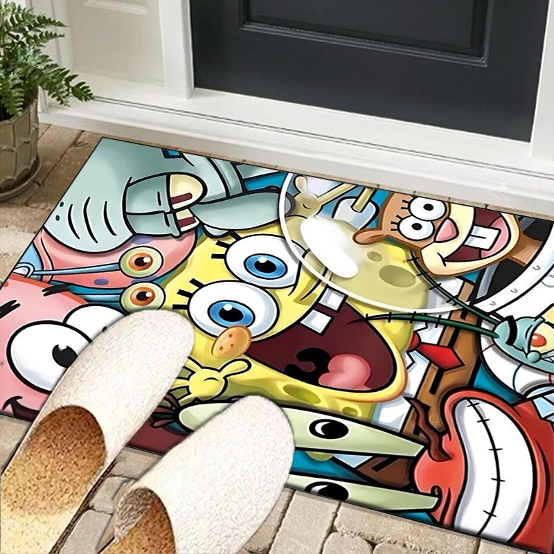 Sponge Expressions Pattern Office Rug Chair Mat, Game Carpet, Suitable for Front Door, Bedroom, Living Room, Desk, Holiday Gift