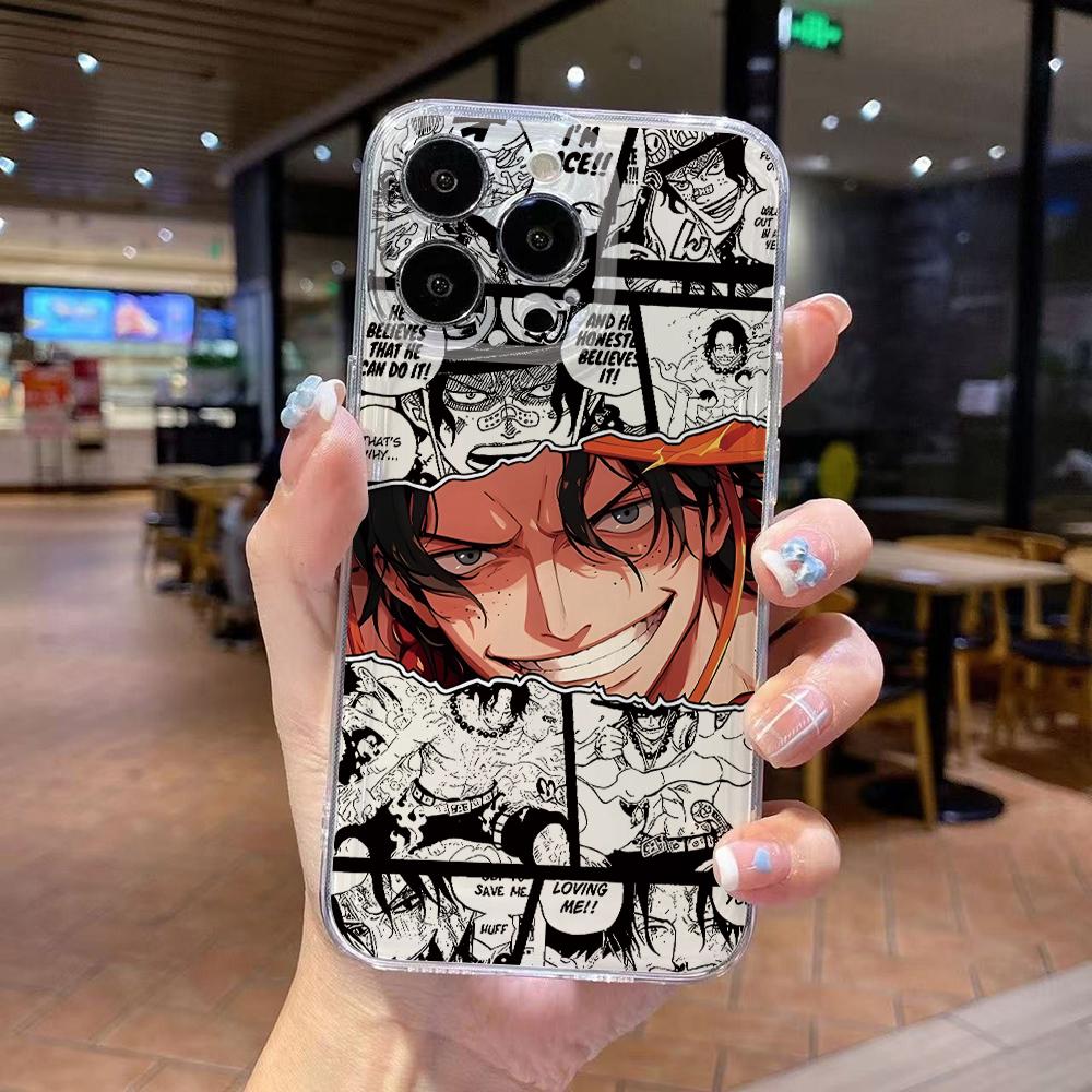 

One P-Pieces L-Luffies Phone Case for iPhone 17 Air 16 15 14 Plus 13 12 11 Pro Max X Xs XR 8 e Soft TPU Transparent Cover iPhone17 Pro Max