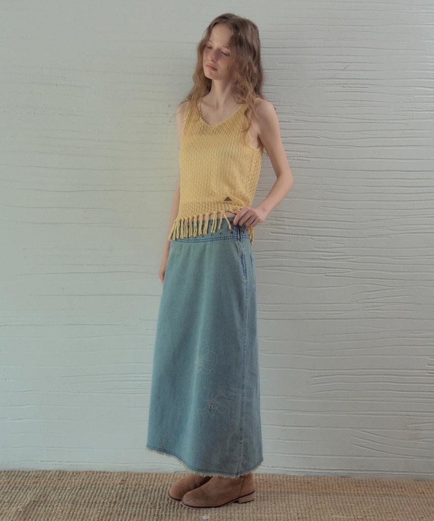 Aueonoseuteljia Handmade Fringe Sleeveless Knit_Light Yellow(Oc26Kn21)
