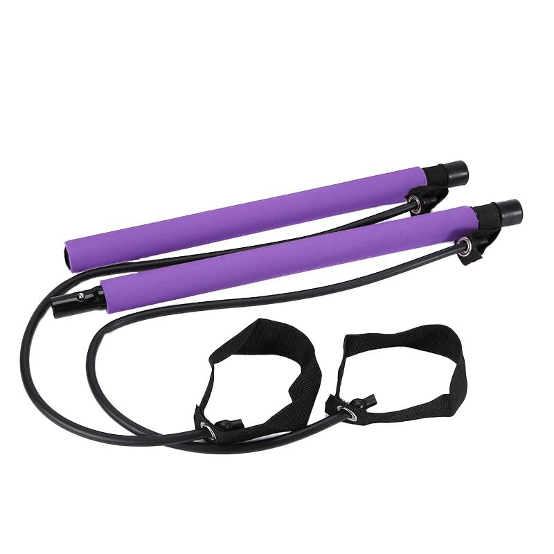Multifunctional Pilates Bar Combination Fitness Bar Yoga Chest Expansion Tension Rope Back Trainer Elastic Rope Stretching B Practical Use