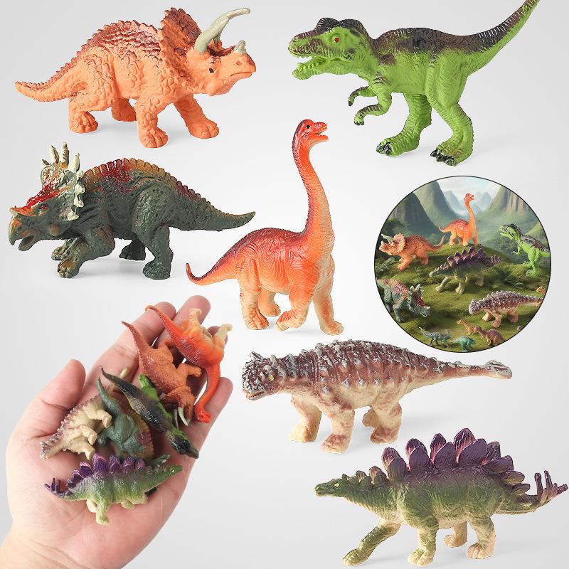 Dinosaur Mini Toy Set: Stegosaurus, T-Rex, Spinosaurus, Pterodactyl Models for Children