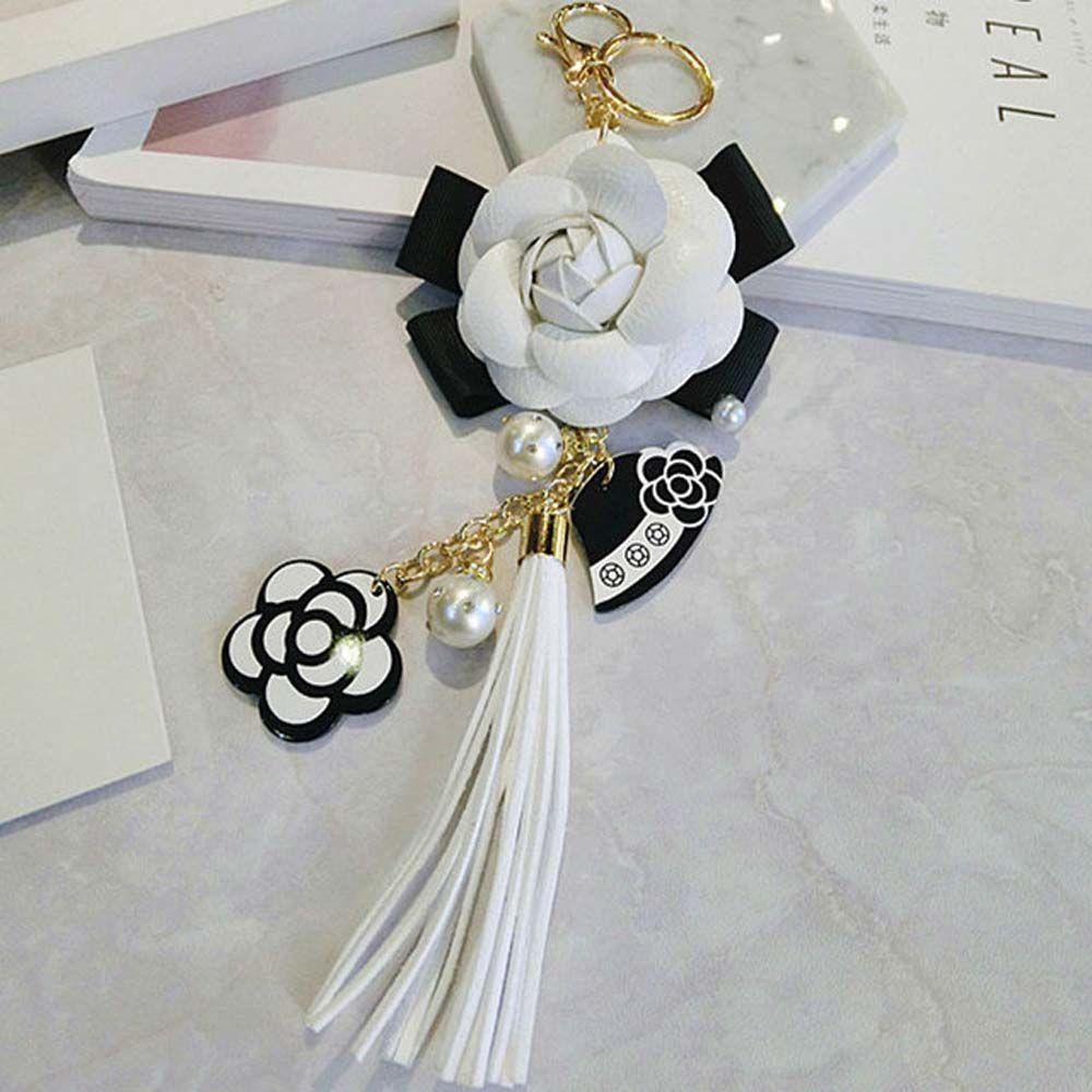 Element Hanger Bag Ornaments Car Key Ring Flower Keyring Camellia Key Chain Key Chain Bag Pendant