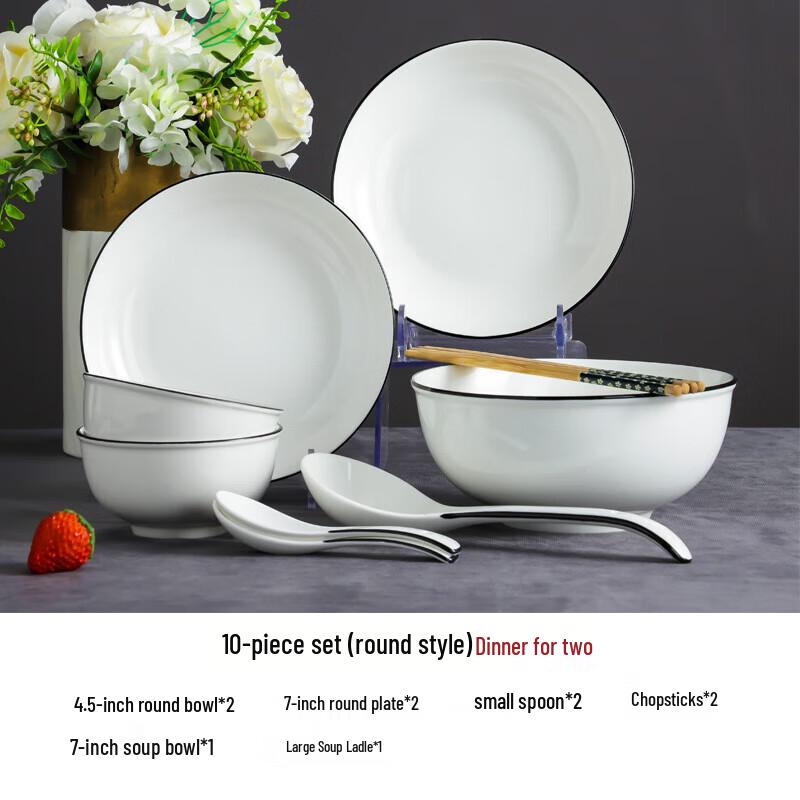 Nordic Ceramic 10-Piece Dinnerware Set