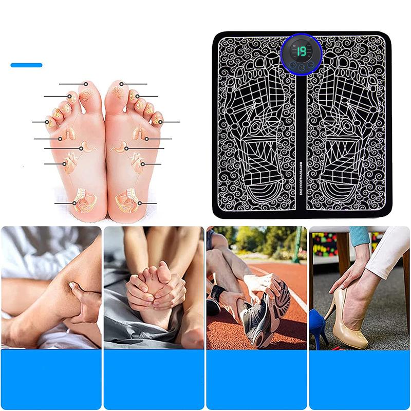 Foot Massage Mat EMS Foot Massager Pad 19 Modes 8 Gears Electric Foot Acupoint Massager Muscle Relieve Cushion Relief Pain Relax Feet