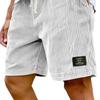 Wide-strip Black-stamped Summer Men's Corduroy Retro Casual Shorts - Breathable and Trendy Five-pocket Pants