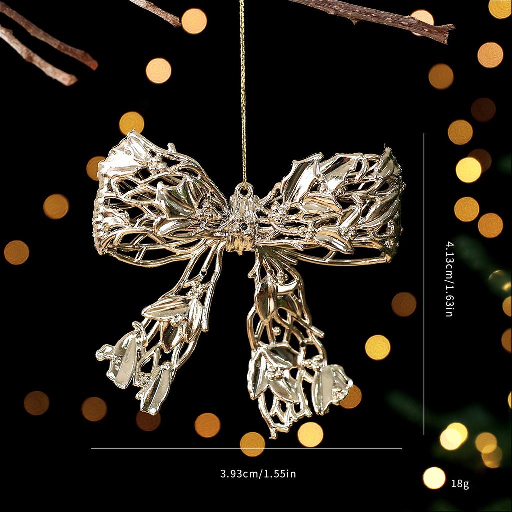 Christmas Tree Decor Ornaments With Gold Snowflake And Reindeer For Holiday Festivities