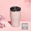 Doshisha 's "Nigoro" Tumbler, 360ml, Vacuum Insulated, Keeps Hot or Cold, with Lid, Stainless Steel, Light Pink, KIND
