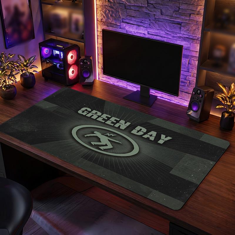 Green Day Druck Großes Mauspadd Glatte Oberfläche Anti?Rutschfeste Schreibtischmatte für Gaming, Büro, Laptop-Dekoration