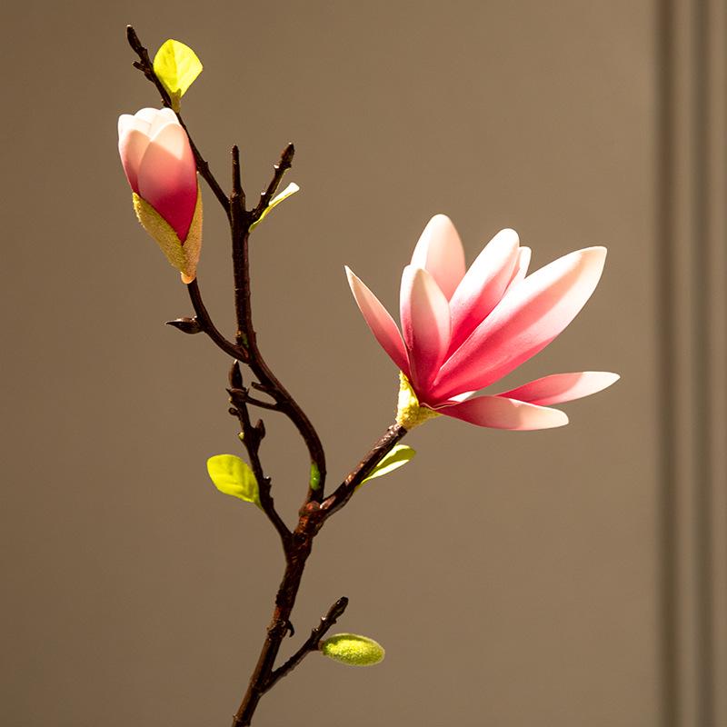 Magnolia Zen Vases Set: Bonsai-Style Table Ornaments & Home Decor Floral Art