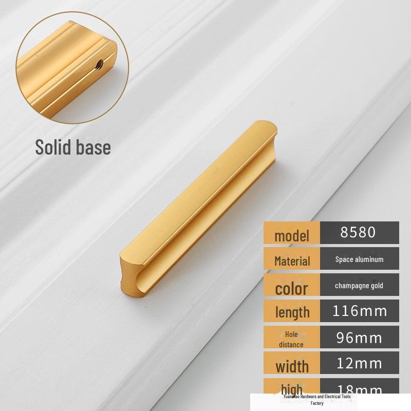 Černá a šedá moderní luxusní úchytka zásuvky skříňky