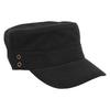 Cotton Retro Casual Flat Top Cap Men Women Outdoor Adjustable Fashionable Hat for Travel Camping Black Adjustable