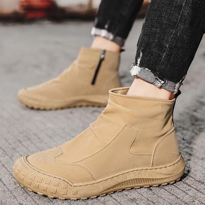Martin Boots Men's High-top Tooling Boots Outdoor Trendy Shoes Mid-top Leather Boots Men's Autumn Casual Martin Shoes