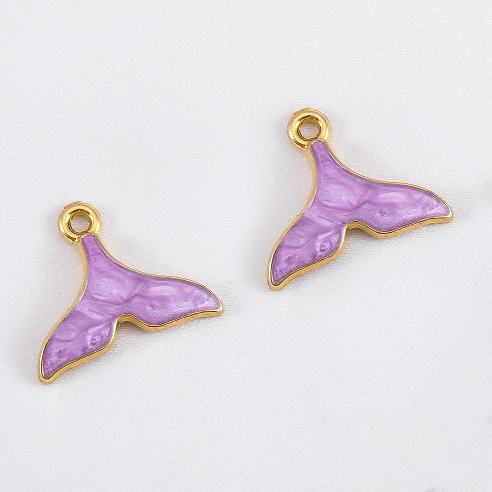 10pcs Cute Green Purple Pink Enamel Ocean Crab Conch Fishtail Heart Charms Alloy Pendants DIY Necklace Bracelet Jewelry Findings