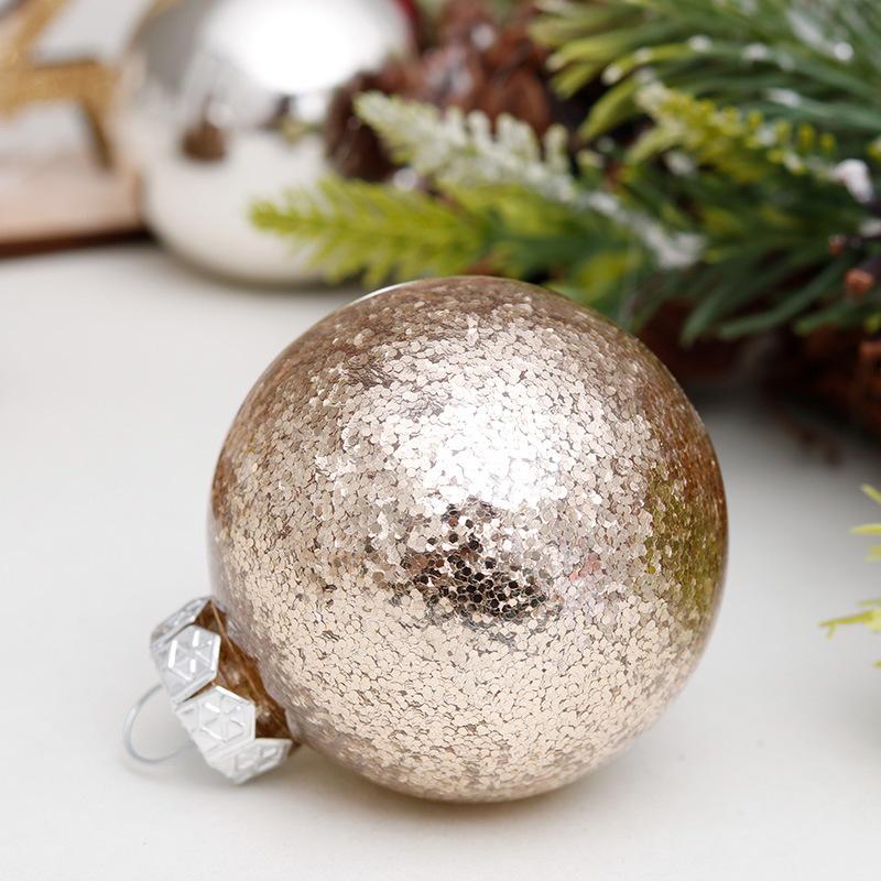 6cm Transparent Gold Christmas Ball Set - 30pcs Tree Ornaments