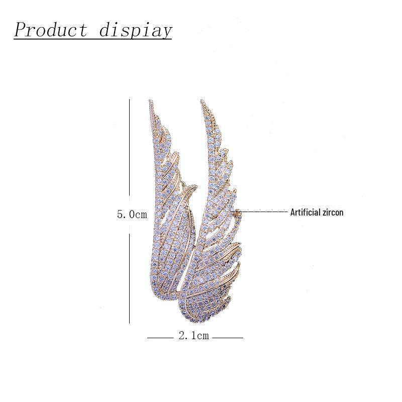 Korean Angel Wings Brooch Pin - Elegant Jewelry for Men & Women - Unique Suit Accessory and Gift Badge