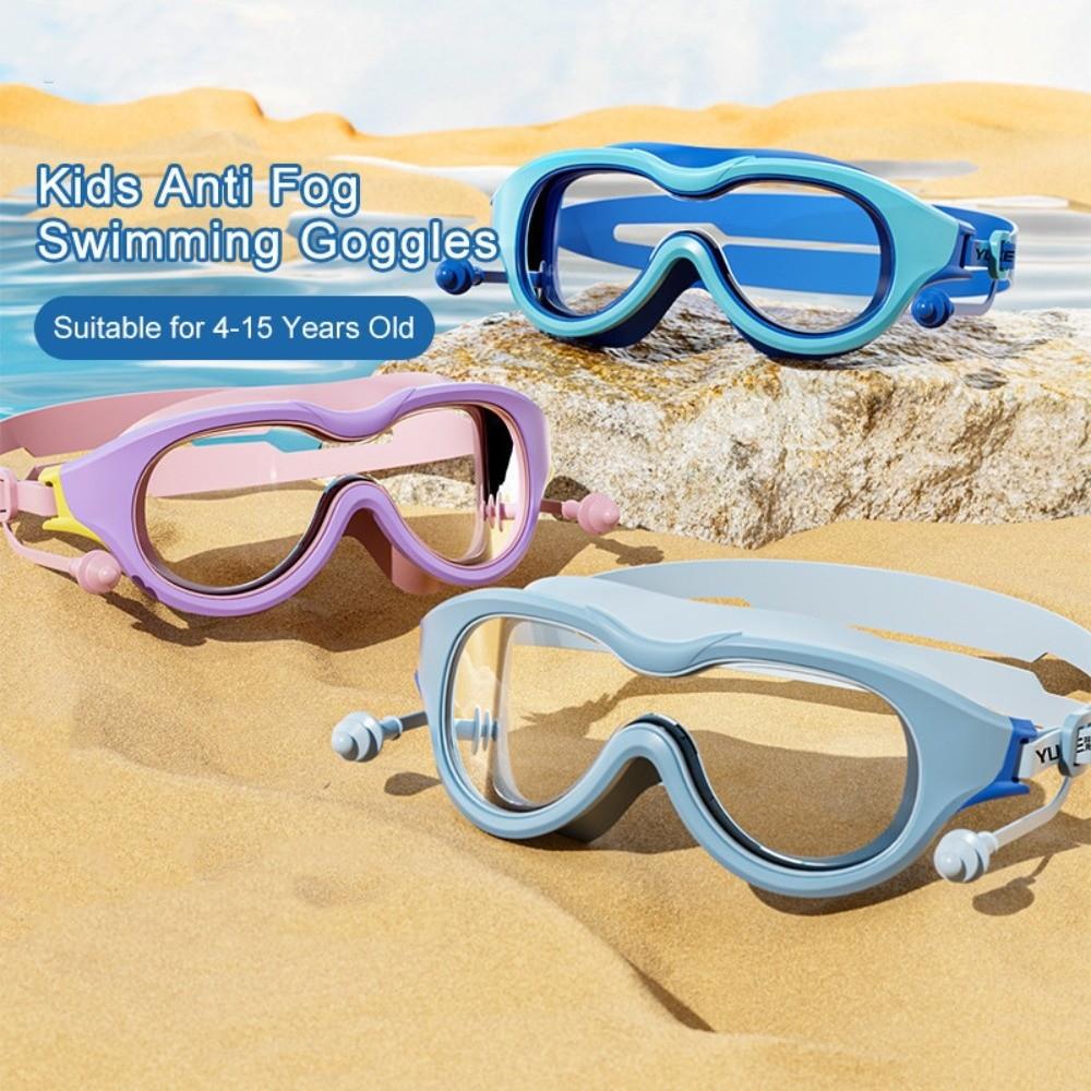 Large Frame Kids Swim Goggles with Ear Plug Diving Goggles Set Swimming Goggles  Boys and Girls