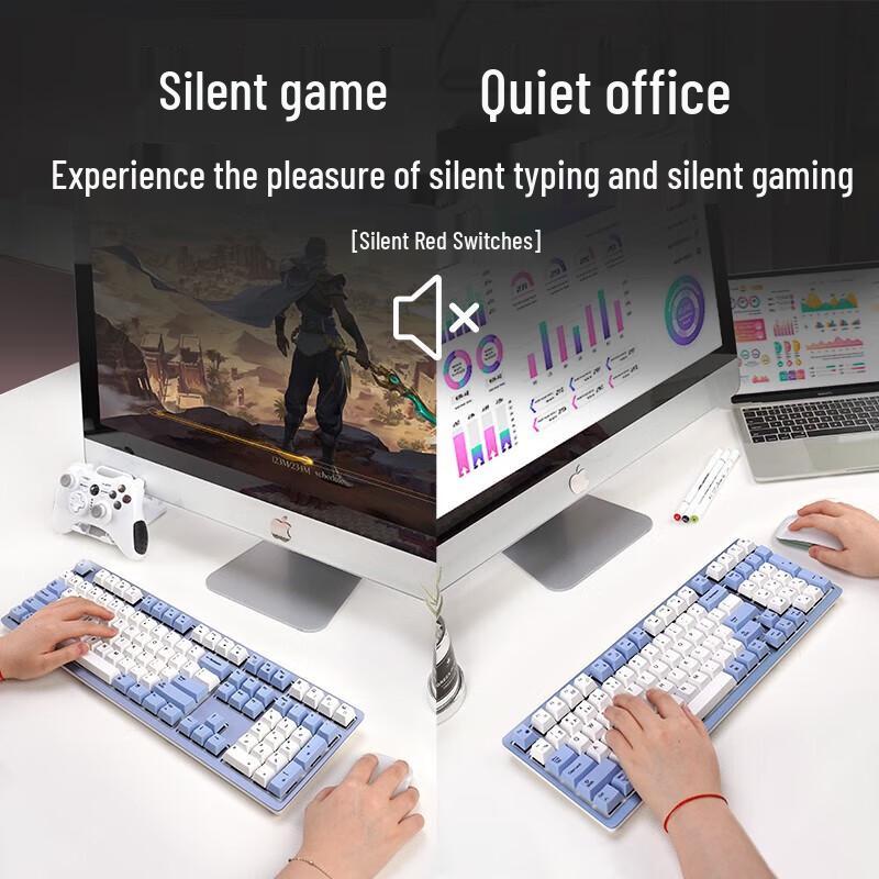 Double Shell M108 Cherry Silent Red Tri-Mode Mechanical Keyboard