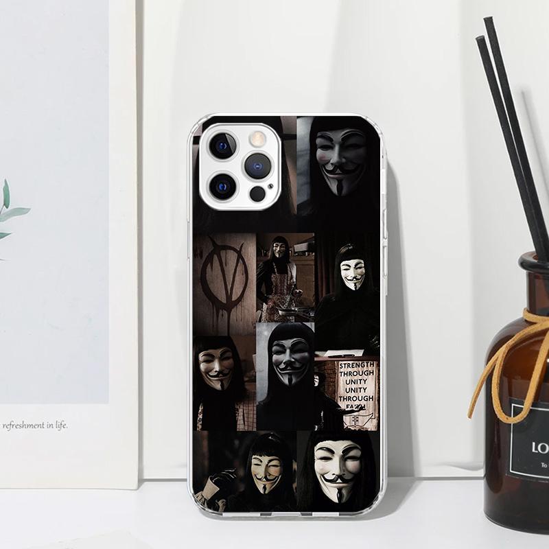 Anonymous V Mask Phone Case For Iphone 17 Air 16 15 Plus 16E 14 Pro Max 13 Mini 12 11 7 8 SE Fundas Soft Back Cover 17 Air 16 15