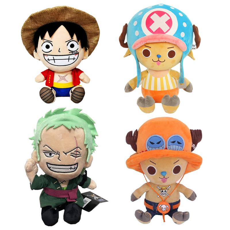 Genuine One Piece Luffy, Chopper, and Zoro Anime Plush Dolls - Merchandise Toy Dolls