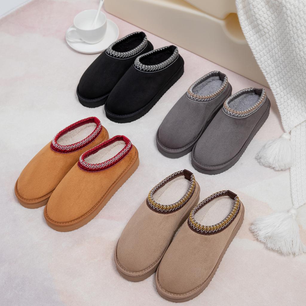 New Platform Fluffy Slippers Women/men House Flats Fashion Plush Winter Shoes Ladies Home Elegant Casual Footwear Slippers