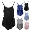 2 Pcs/Set Lounge Women Summer Pajamas Solid Color Sleeveless Camisole Shorts Lady Pajamas for Women Sleepwear Set Home Suit Set