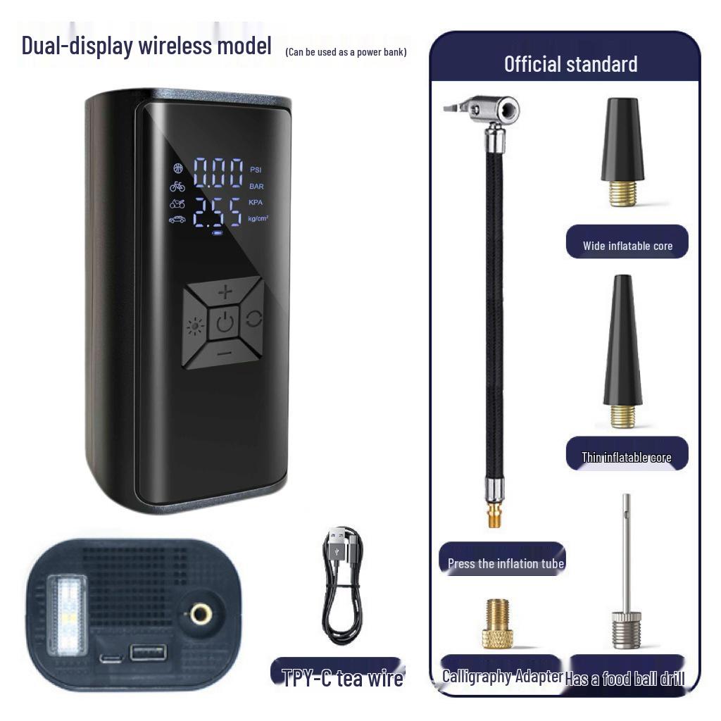 Wireless Handheld Portable Car Tire Inflator - Dual Mode Electric Pump