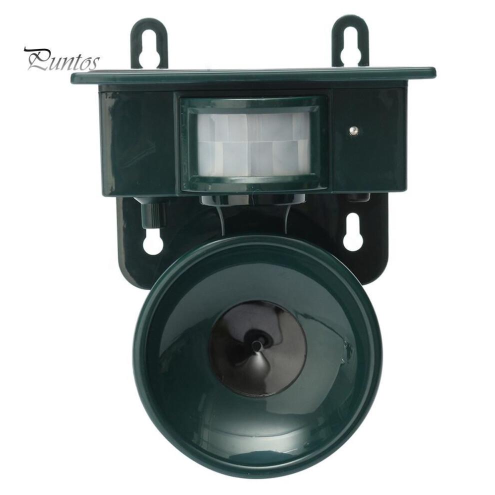(verde) Spaventatore repellente repellente per animali ad ultrasuoni per esterni ad energia solare